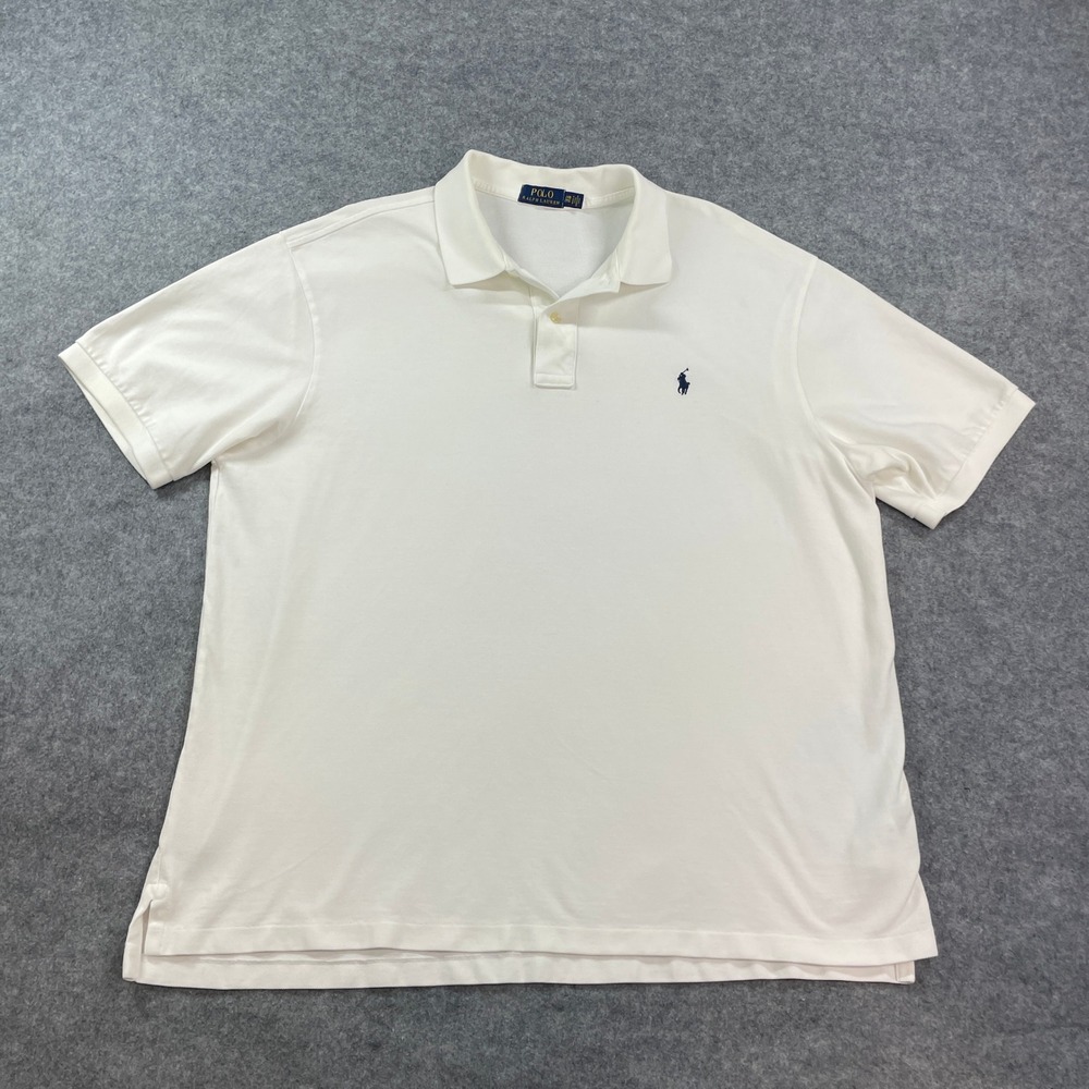 Polo Ralph Lauren Mens Polo Shirt 2XB White Short Sleeve - Picture 2 of 13